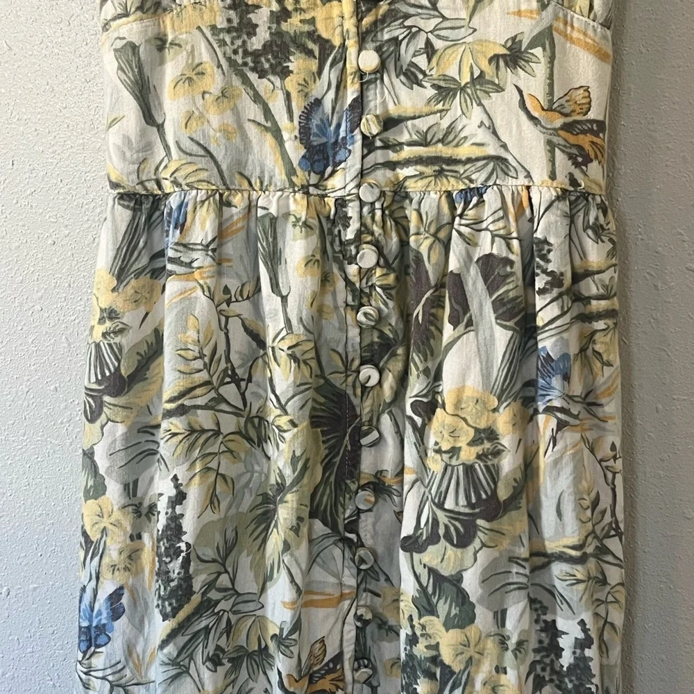 Abercrombie & Fitch Floral Spaghetti-Strap Maxi Dress in Cream, Yellow & Blue